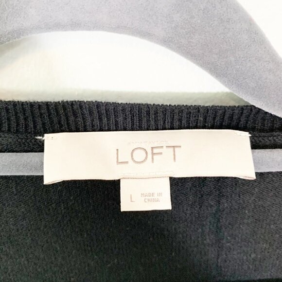 LOFT mixed materials animal print long sleeve pullover sweater - Large - Picture 3 of 7